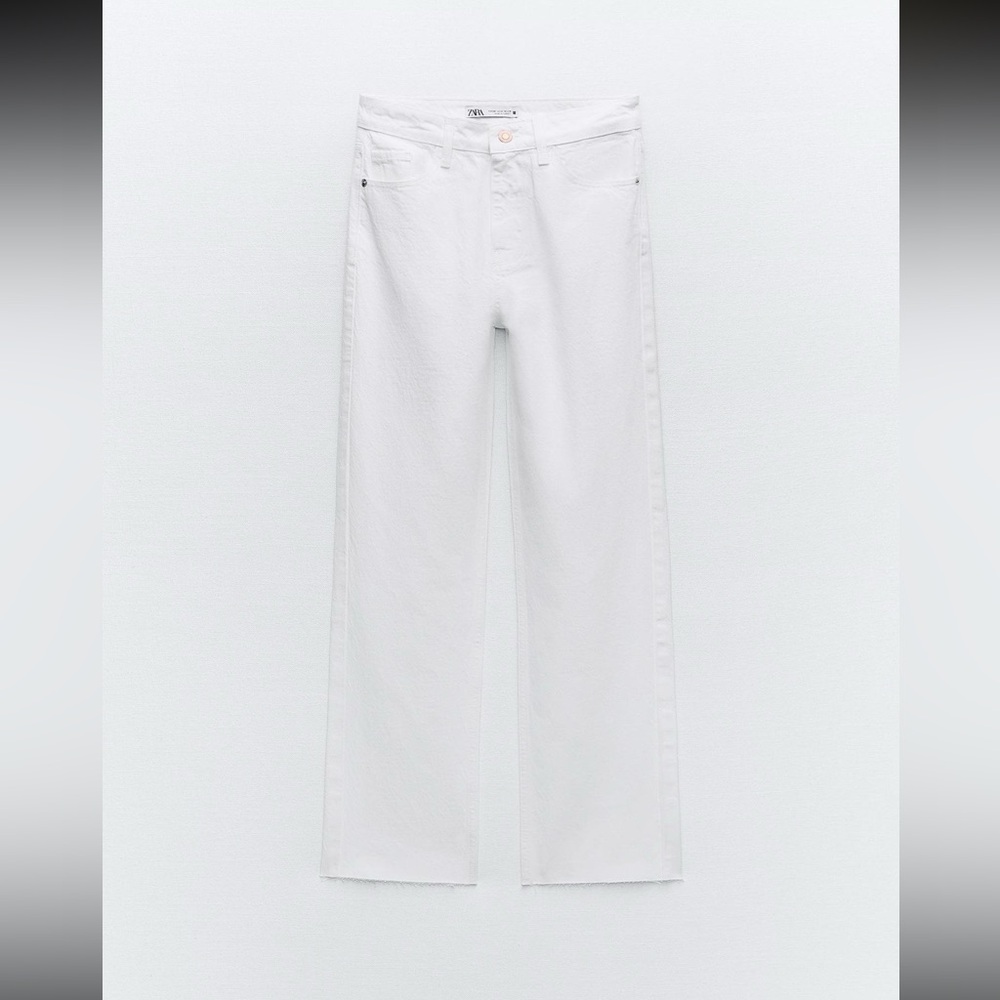 Zara Crisp White Straight-Leg Jeans